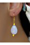 Natural Stone Pink Quartz Natural Stone Women's Dangle Earrings Euku2Pk2 - 2