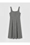 Nevavm Square Collar Plaid Waist-Sitting Dress with a Difference - 6