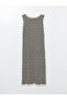 Original Oval Collar Patterned Women's Knitwear Dress - 6