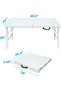 Heavy Duty 4FT Folding Table-Adjustable Height,Portable Carry Handle,Waterproof Plastic&Steel,Easy to Clean,300 Lbs Capacity,Ideal for Indoor/Outdoor Dining,Camping,Picnics,Parties,Game Room Furniture - 2