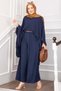 Bat Sleeve Casual Trousers Double Suit Navy Blue - 3