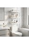3-Level Bathroom Storage Rack Over Toilet, Large Capacity Freestanding Organizer Shelf with 3 Hooks, Space Saving Toilet Storage Cabinet Alternative for Bathroom Laundry Room - 7