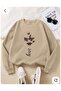 Love Butterfly Printed 2 Thread Threaded Crew Neck Sweatshirt