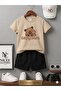 Summer Children's T-Shirt Shorts Unisex (Sleeping Capybara Printed)