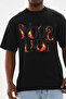 Unisex printed oversize t-shirt - black