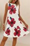 Women's Zero Sleeve Tie Back Ruffle Floral Print Single Jersey Dress - 4