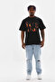 Unisex printed oversize t-shirt - black - 4