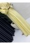 Women's Hijab Yellow Strawberry Fabric Gofre Woven Belted Dress - 3