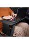 Folding Laptop Desk, Portable Multifunctional Foldable Computer Table PU Surface No Assembly for Bed Sofa Car - 4
