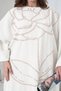 Women's Embroidered Linen Bat Sleeve Wide Fit Long Dress - 3
