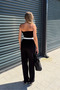 Women's Palazzo Trousers with Waistband Detail - 4