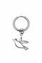Unisex Silver Color Surgical Steel Dangle Bird Figured Hoop Earring 1 Piece - 2