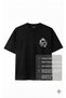 Unisex Black Dragon Printed Oversize Fit Crew Neck Premium T-Shirt with Chest Detail - 6