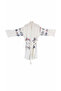 Muslin Large Fish-Moled Bathrobe - Stone Print 100% Cotton - Fish Pattern - Sea-Spa-Pool-Bathroom Unisex - 3