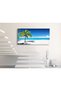 Large Canvas Wall Art Summer Ocean Waves Coconut Trees on Sands Beach Seascape Painting Sea Nature Pictures for Living Room Home Office Wall Decor Artwork X30x60inch - 2