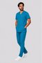 Men's Envelope Collar Short Sleeve Color Optioned Flexible Cotton Linda Fabric Scrubs Suit Uniform - 2