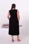 Women's Plus Size Cross Stitch Embroidery Single Pocket Sleeveless Stretchy Viscose Midi Dress - 5