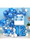 Blue Number 12 Birthday Party Balloon & Banner Set. - 2