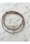 Set of 4 Stringed Gold Dorika Beaded Glittery String Adjustable Bracelets - 2