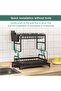 Dish Drying Rack 2 Tier Dish Rack Dish Drying Stand with Utensil Holder & Drainboard Tray & C - 3