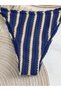 Dark Blue Striped Shorts Bikini Set - 4