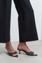 Promise Black Polka Dot Patterned Pointed Toe Women's Thin Heeled Slippers