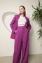 Women's Purple Palazzo Pants High Waist Buttoned Pockets Wide Leg Long Woven - 5