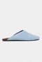 Liam Baby Blue Suede Leather Flat Sole Closed Women's Slippers - 5