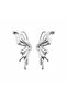 Butterfly Detailed Silver Color Steel Earrings - 3