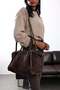 Bitter Brown London Suede Leather Bag 7976