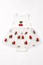 Baby Girl Tulle Dress Body Embroidered Cotton Romper Dress with Snap Fasteners for Daily and Special Occasions