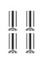 Four 50x80mm furniture legs, stainless steel kitchen cabinet legs, round feet - rubber pads - safe and quiet.