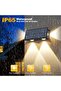 4-Pack Warm White LED Solar Wall Lamps, Waterproof Decorative Outdoor Step Deck & Patio Porch Sconce Lights - 3