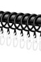 40 black metal curtain rings and hooks, 30mm inner diameter, suitable for shower curtains and black curtains.