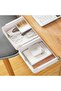 Mini adhesive drawer organizer boxes, suitable for hidden office drawers, white - 2-pack