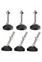 Furniture Legs - 6-Piece Adjustable Universal Silicone Feet Set D50 × M8 × 50, M8 threaded nylon material, rotatable base, table leg sliding pads