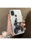 Samsung Galaxy A21S Compatible Motorcycle Rider Drawing with Helmet Printed Men's Style Phone Protective Case