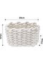 A set of 1 small woven basket, soft cotton storage basket, square bathroom toy basket, mini white basket (white). - 4