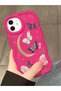 Poco C85 4g Compatible Wavy Frame Moon Butterfly and Flower Patterned Silicone Phone Case - 4
