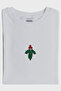White T-Shirt with Shepherd's Crook Pattern - 3