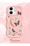 Infinix Smart 9 Compatible Wavy Frame Moon Butterfly and Flower Pattern Silicone Phone Case