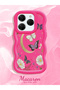 Tecno Spark 20 Pro 4g Compatible Wavy Frame Moon Butterfly and Flower Pattern Silicone Phone Case