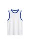 Women's Contrast Piping Detailed Crew Neck Sleeveless Knitwear Blouse - 2