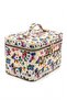 Floral Patterned Makeup Bag with Mirror Travel Cosmetic Organizer Handbag 21X14X14 cm - 4