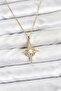 316L Steel Chain Gold Color Polar Star Model Zircon Stone Women's Necklace - 2