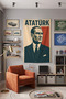 Mustafa Kemal Atatürk Wall Covering – Modern Decorative Quality Fabric Tapestry Wall Carpet - 2