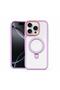 Apple iPhone 14 Pro Max Compatible Case Magring Stand Silicone Case Lilac