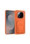Xiaomi Redmi Note 14 Pro Plus 5g Compatible Case with Stand and Card Holder Silicone Case Orange