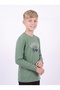 Boy's Round Neck Sweatshirt with Print Detail