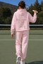 Women's Oversize Tracksuit Set Wellness Club Printed a Pink – Hooded Top, Elastic Bottom